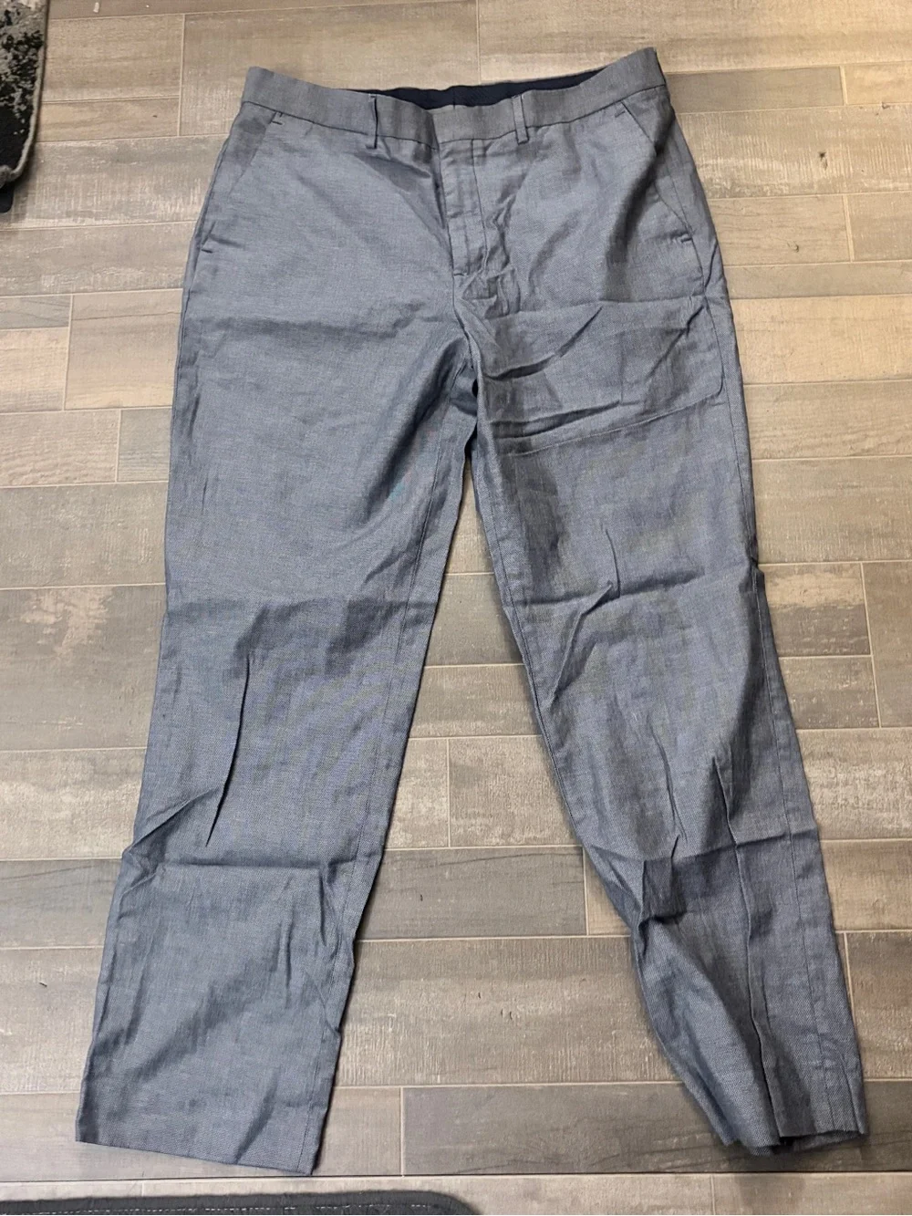 Express Men's Gray Dress Pants - Flat Front